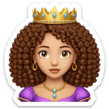 lightskin princess with brown girl hair  sticker