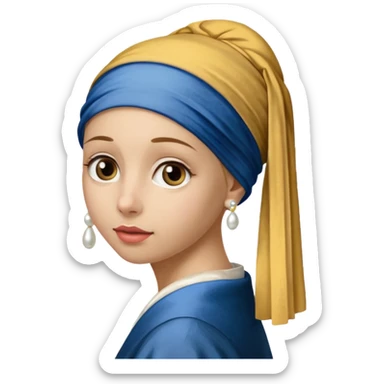 Girl with a Pearl Earring painting sticker