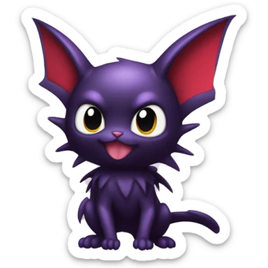 Cool Cute Edgy Dark Black Red Purple Batty Chibi Noibat-Cat-Pokémon-Fakémon-hybrid sticker