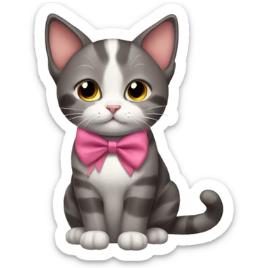 Cat wearing a bow sticker