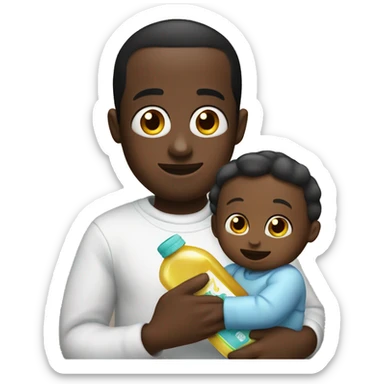 Diddy holding a baby oil bottle  sticker