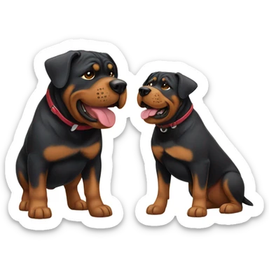 Rottweiler and shar pei cartoon  sticker