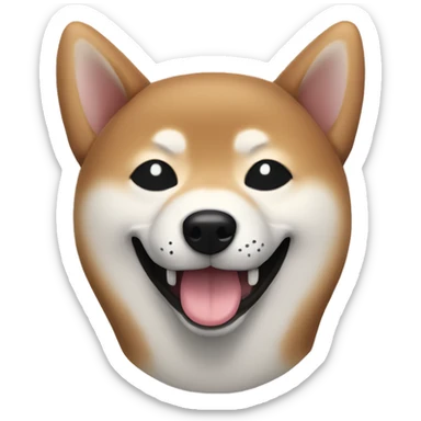 black Shiba inu smile, eyes closed  sticker