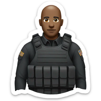 Black bald SWAT officer  sticker