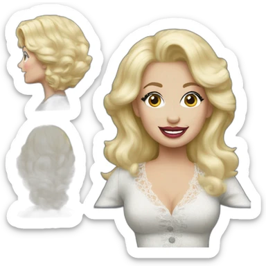 Bald dolly parton sticker