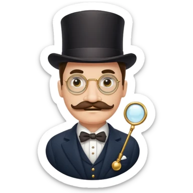 señor con bigote, y monoculo sticker