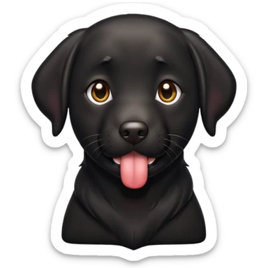 Black lab with white chest and tongue out sticker