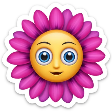 flowers with eyes sticker