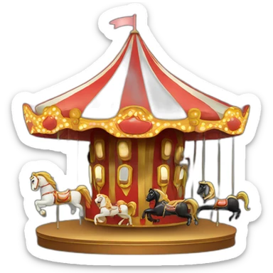amusement carousel with black background sticker