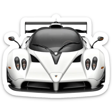 Pagani Zonda Cinque white detailed front view car sticker