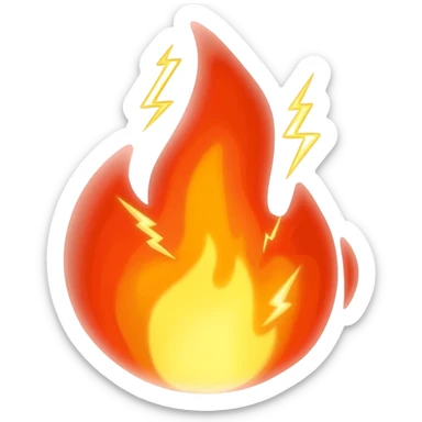 fire behind lightning sticker