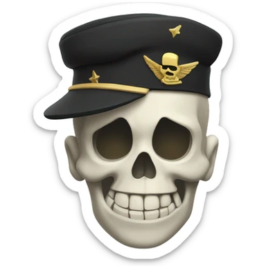 2d Cartoon Skull salute sticker