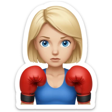 Rubia de ojos azules boxeo sticker