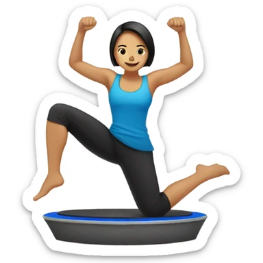 Filipina balancing on bosu  sticker