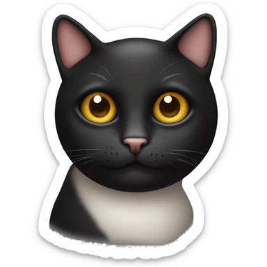 Gato negro con un solo ojo  sticker