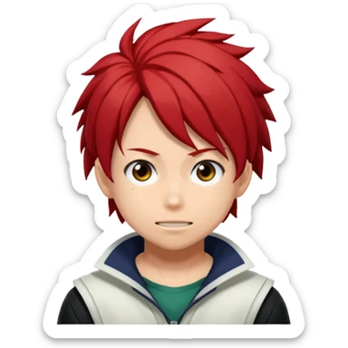 Oh My hero academy character with black and red hair  sticker