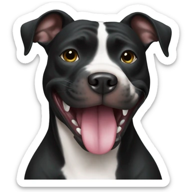 black pitbull flossing sticker