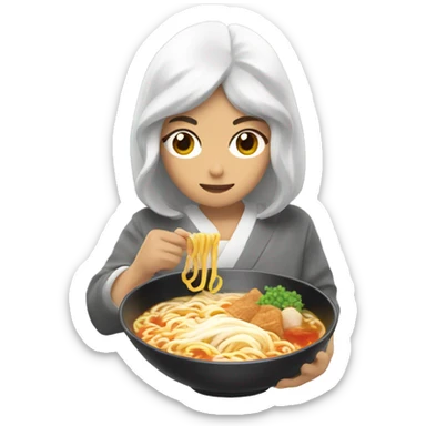 Hada comiendo ramen sticker