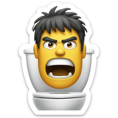 angry person on a toilet sticker