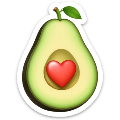 Avocado with heart sticker