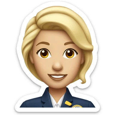 Blonde Delta air lines flight attendant fair skin sticker