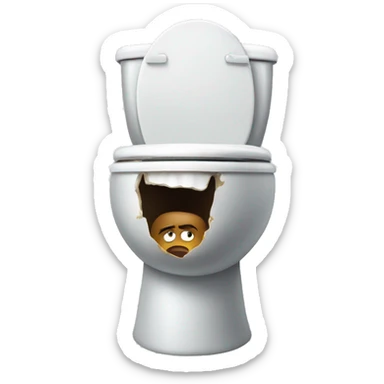 a head popping out of the toilet sticker