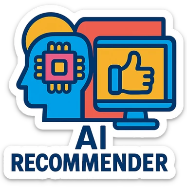 AI recommender logo sticker