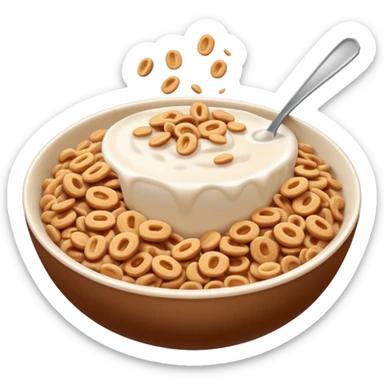 Brown cereal you hurt bowl sticker