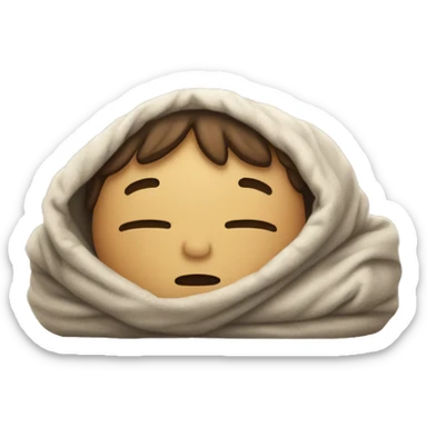 Human wrapped up in blanket like a burrito because they’re tired  sticker