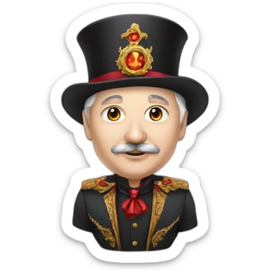 Emoji of President Lukashenko in a magician costume sticker
