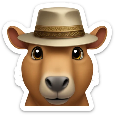 capibara con un cappello da arabo sticker