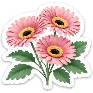 Various pastels Gerbera  sticker