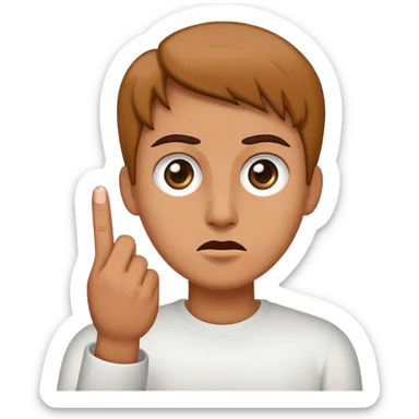 rolling eyes with middle finger  sticker