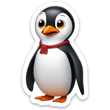 penguin with red skin sticker