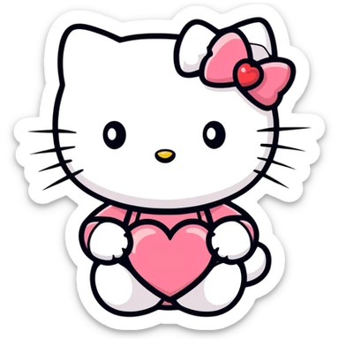Hello kitty heart cute  sticker