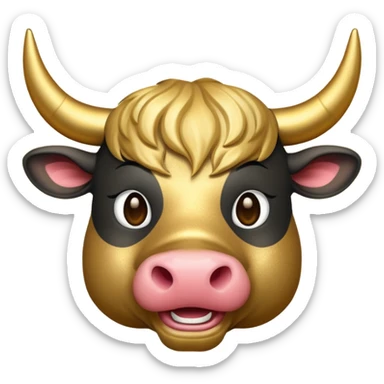 New Year's bull emoji sticker
