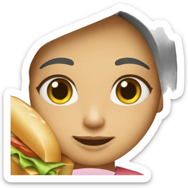 a girl with a sandwich  sticker