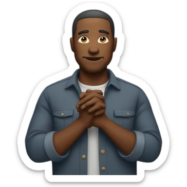 man with hands in a x sticker