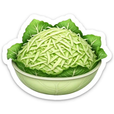a big pile of grated cabbage without leaves sticker
