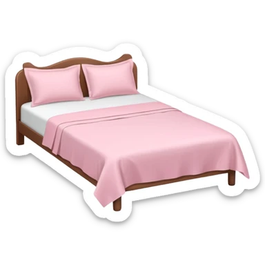 a white aestetic bed with pink linens  sticker