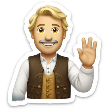 Waving Bavarian man sticker