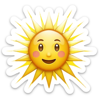 Light burst / illumination cue. no face sticker