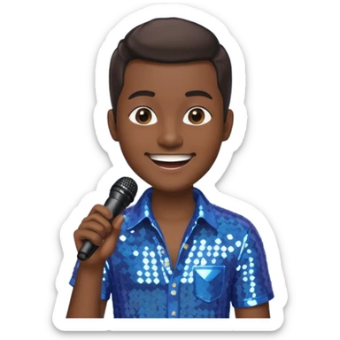 microphone for group karaoke with people sticker