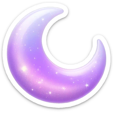 Sparkly glossy Pastel lilac-gradient crescent sticker