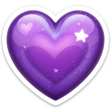 Glitter glass Purple Heart sticker