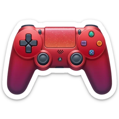 red ombre PlayStation console with glitter sticker