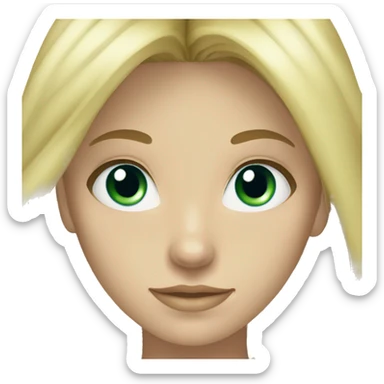 girl blond long hair green blue and grey  eyes sticker