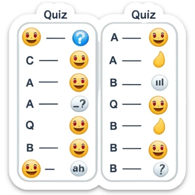 paper with multiple choice options a) and b) clearly visible, quiz sheet with answer choices sticker