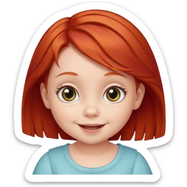 red hair baby girl big eyes sticker