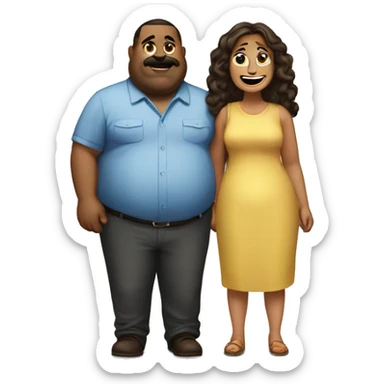 fatty man loves hiswife sticker